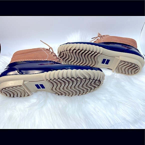 Tommy Hilfiger Women's Heat Rain Snow Boot (Navy & Tan) w/Tommy Stripes Back, 8 - Picture 6 of 17